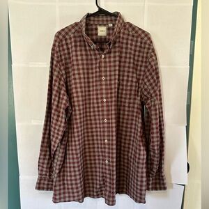 ROWM Red and Grey Casual Button Down Shirt XXL
